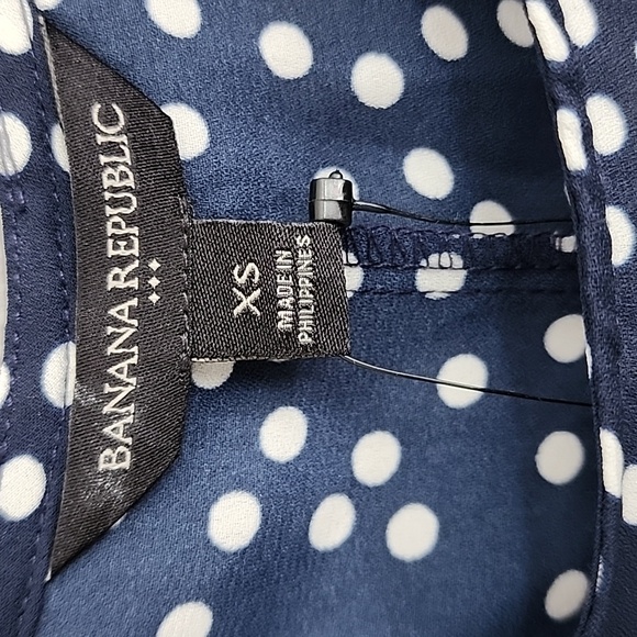 Banana Republic Factory Dot Print Split Sleeve Blouse/ XS - Picture 5 of 14